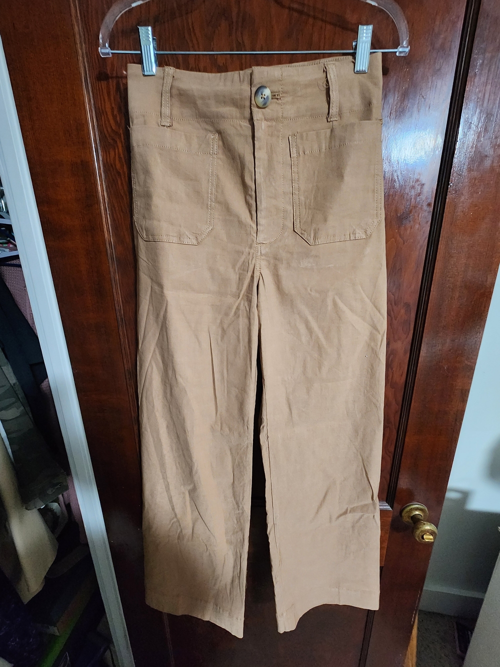 Anthropologie Maeve The Colette Full Length Wide Leg Pants Size 28 NWOT Camel
